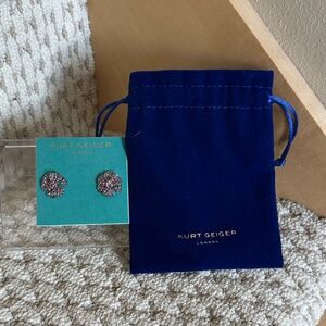 Kurt Geiger London crystal flower stud earrings.